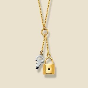 Heart and key 14k real solid gold Necklace perfect gift for love valentine